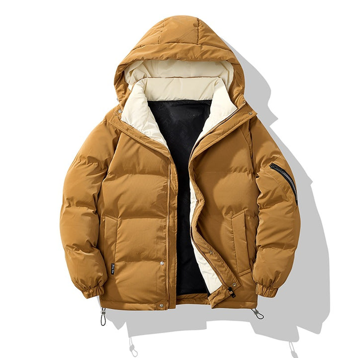 Herren Wattierte Kapuzenjacke mit Ärmeltasche, Kordelzug & Thermofutter Echoarchiv