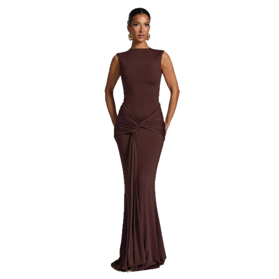 Damen Maxikleid mit stilvollem Wickel-Design und figurformender Silhouette Echo Archiv