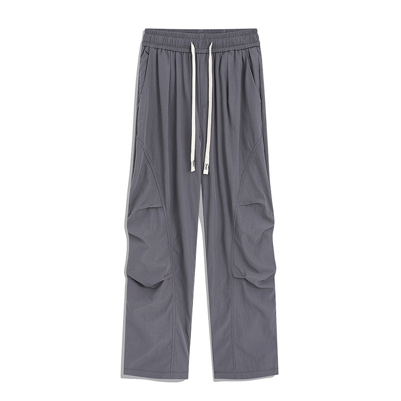 Herren Utility-Cargo-Loungehose mit Tunnelzugbund, Mehrfachtaschen & weitem Bein Echoarchiv