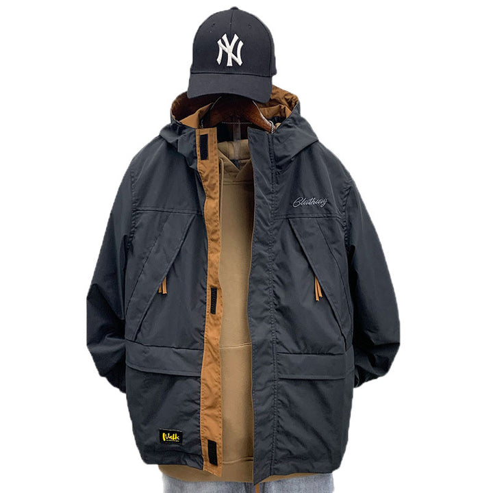 Herren funktionale Outdoor-Jacke mit praktischen Taschen und verstellbarem Bund Echoarchiv