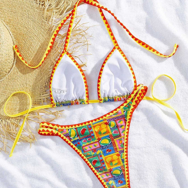 Damen Triangel-Bikini mit buntem Mustermix Echo Archiv