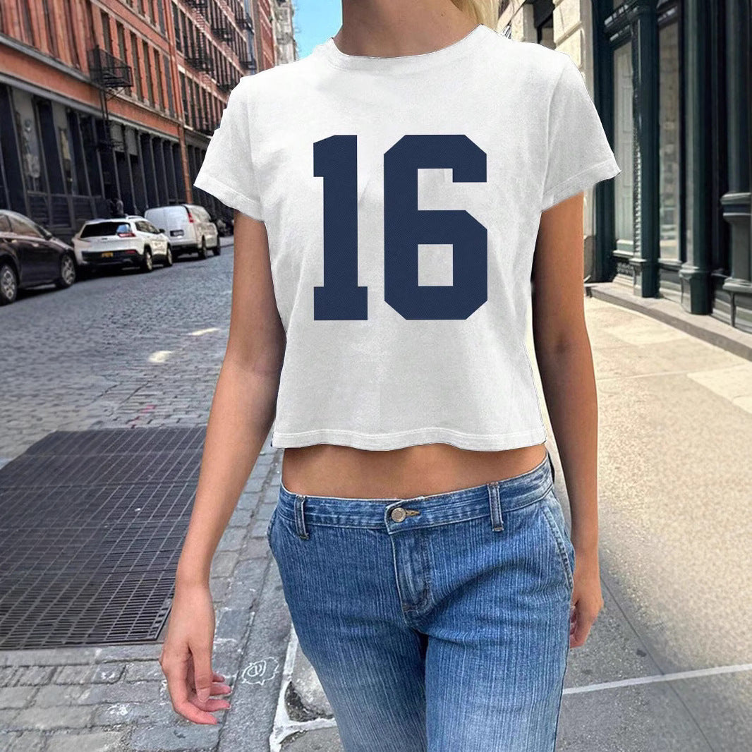 Damen Crop-T-Shirt mit künstlerischem Blutdruck-Design Echo Archiv