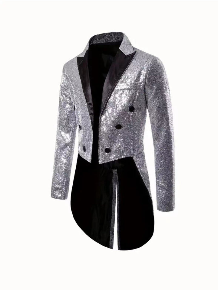 Herren festlicher Pailletten Blazer mit elegantem Revers Echoarchiv