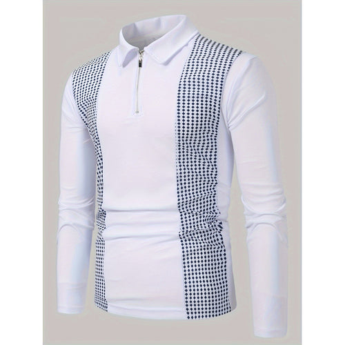Herren Langarm Poloshirt mit sportlichem Reißverschluss Echoarchiv