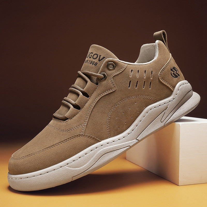 Herren Veloursleder-Freizeit-Sneaker mit gepolstertem Komfortfußbett und rutschfester Gummisohle Echoarchiv