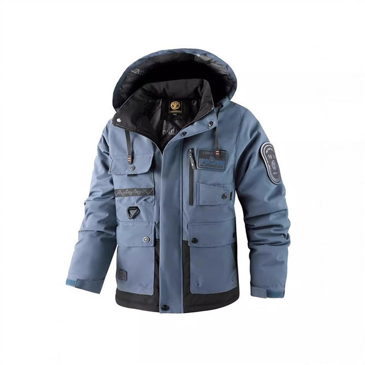 Herren Urbaner Multifunktions-Outdoorparka mit Kapuze, wasserabweisender Softshell und Multifachtaschen – Taviero