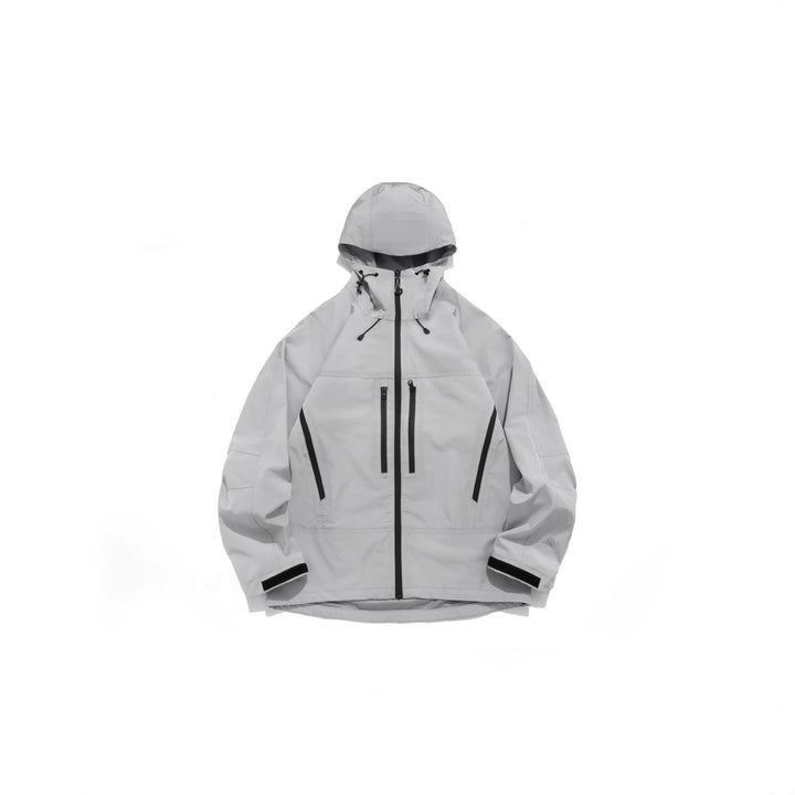 Unisex Technische Kapuzen-Outdoorjacke mit getapten Reißverschlüssen Echoarchiv