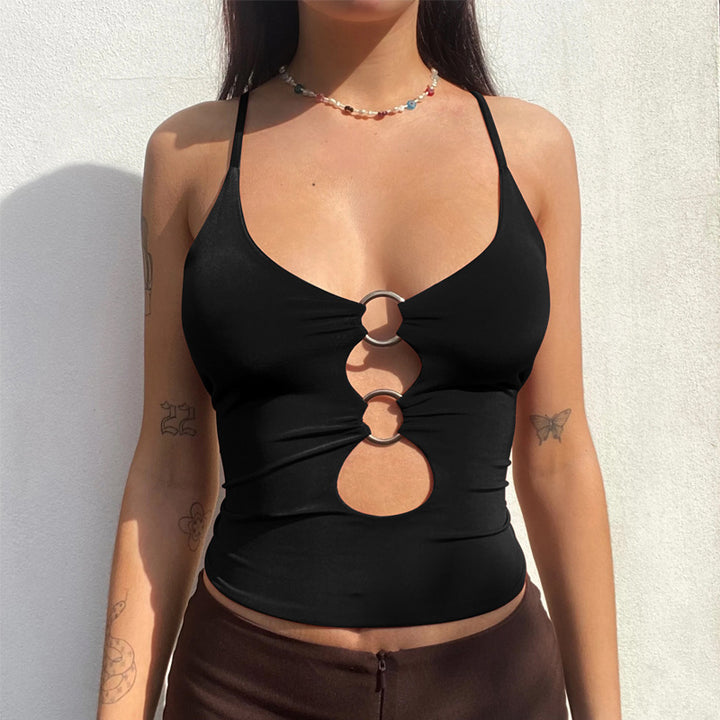 Damen Crop-Top mit dekorativen Cut-Outs Echo Archiv