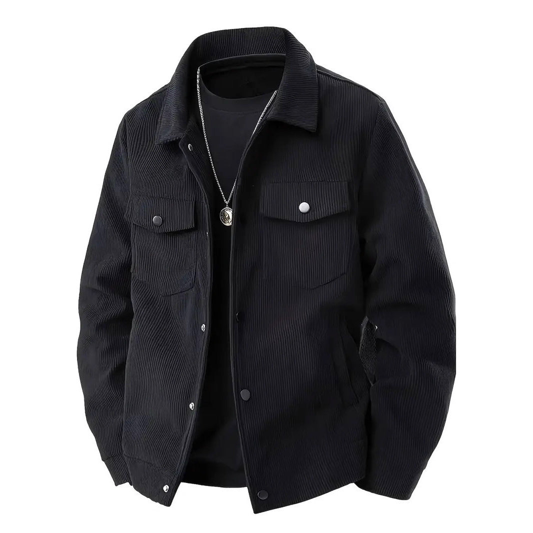 Herren strukturiertes Oberteiljacke mit praktischen Taschen Echoarchiv