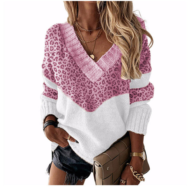 Damen nan V-Ausschnitt Strickpullover mit Chevron-Muster und Oversize-Schnitt Echo Archiv