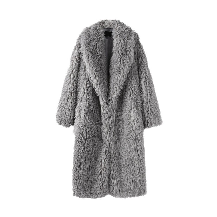 Damen Maxilanger Kunstpelzmantel mit langflorigem Hochflor und Oversize-Silhouette Echo Archiv