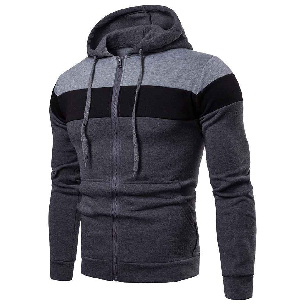 Herren sportliche Kapuzenjacke mit Farbblockdesign Echoarchiv