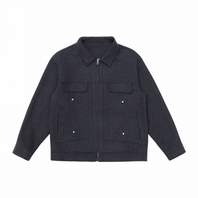 Herren Boxy-Hemdjacke mit Reißverschluss, Brustklappen und aufgesetzten Taschen Echo Archiv