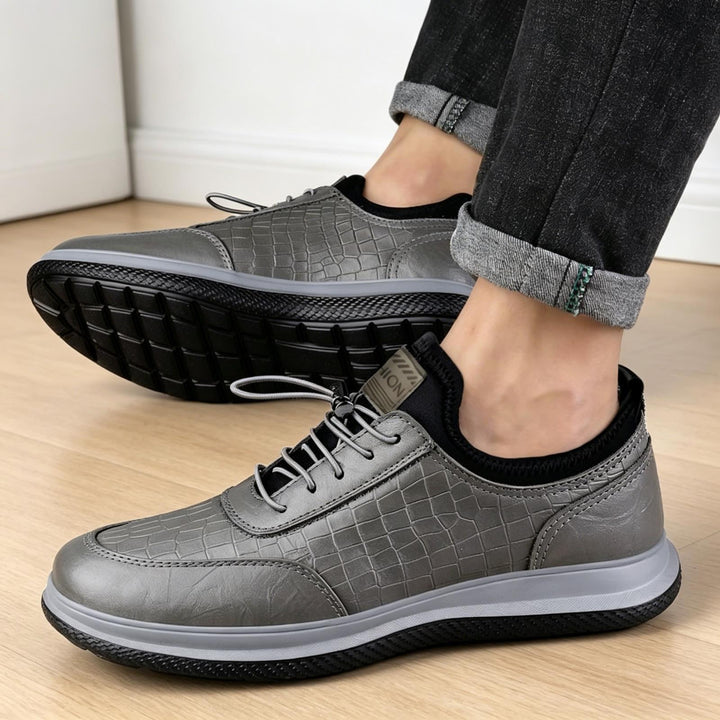 Herren Elegante Sneakers aus Kunstleder mit Kroko-Optik Echoarchiv
