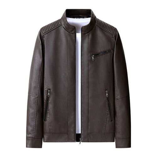 Herren modische Lederjacke mit Steppdetails Echo Archiv