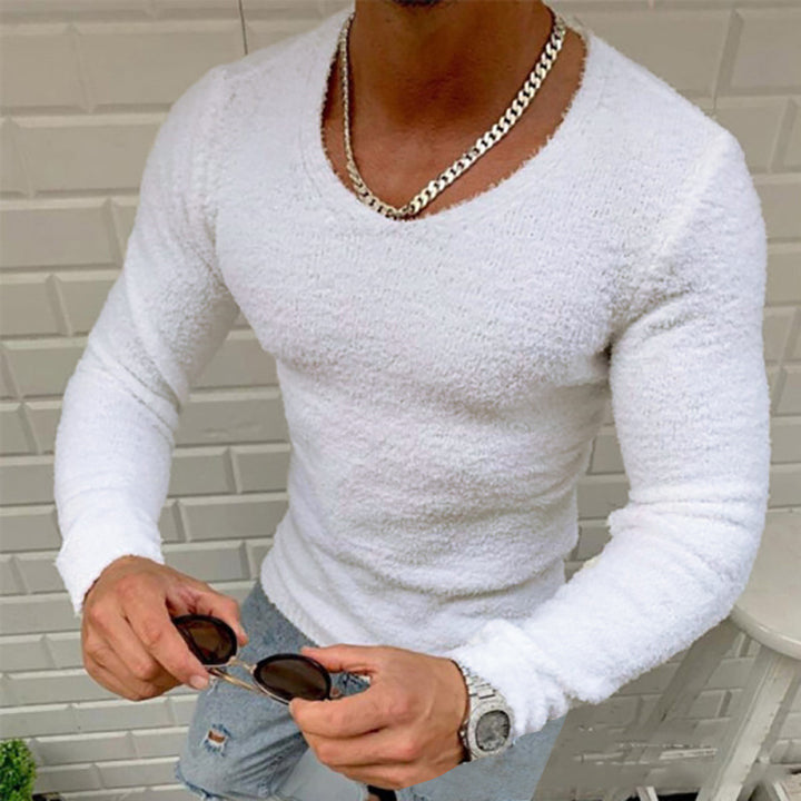 Herren kuscheliger V-Ausschnitt Pullover Echoarchiv