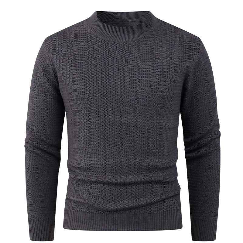 Herren Strukturpullover mit hochgeschlossenem Kragen und modischem Design Echoarchiv