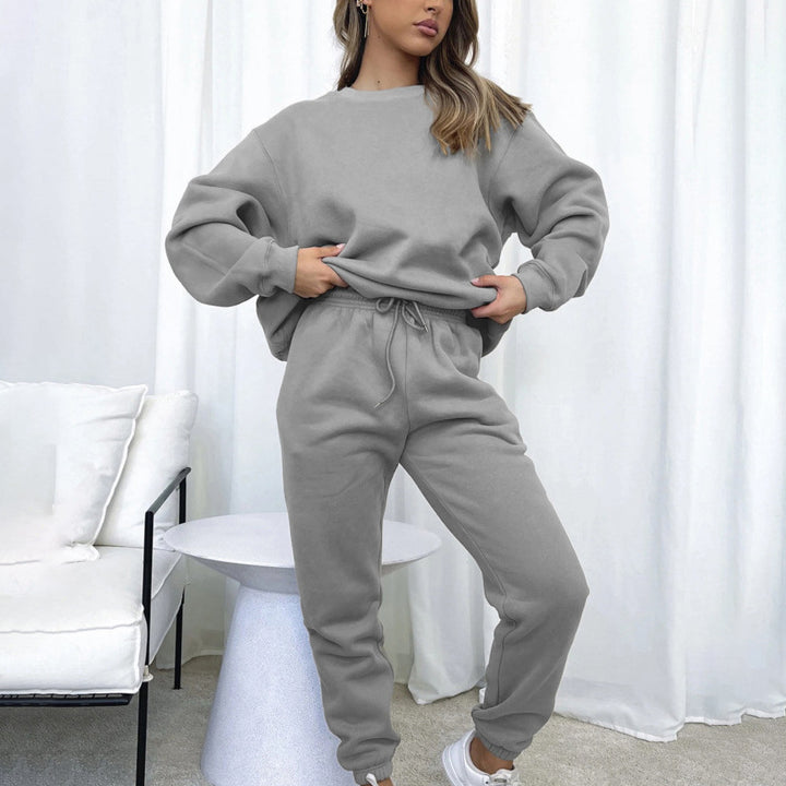 Damen nan weit geschnittenes Fleece-Freizeitset mit Sweatshirt und Jogginghose Echo Archiv