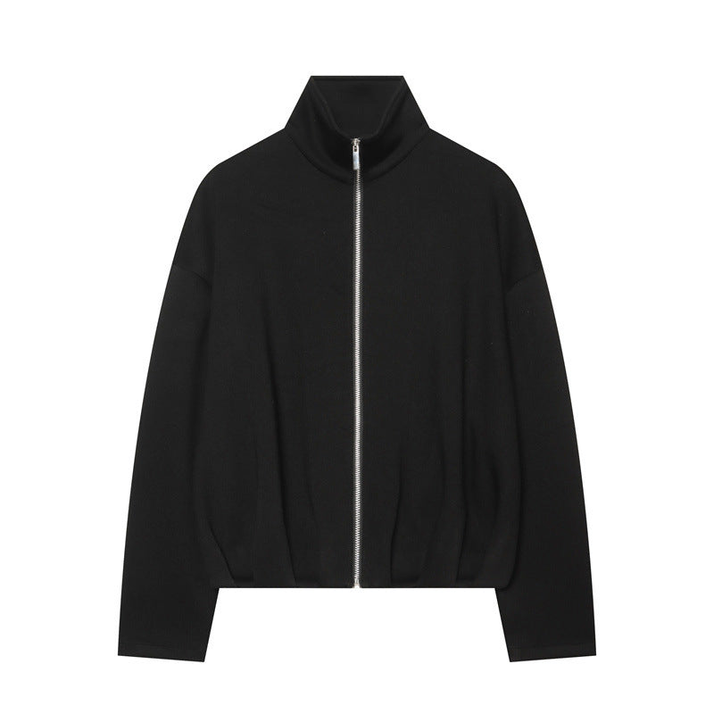 Damen Leichter Zip-Cardigan mit Stehkragen und kastiger Silhouette Echo Archiv