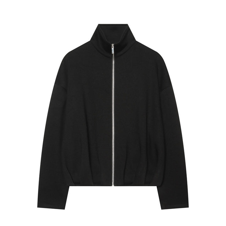 Damen Leichter Zip-Cardigan mit Stehkragen und kastiger Silhouette Echo Archiv