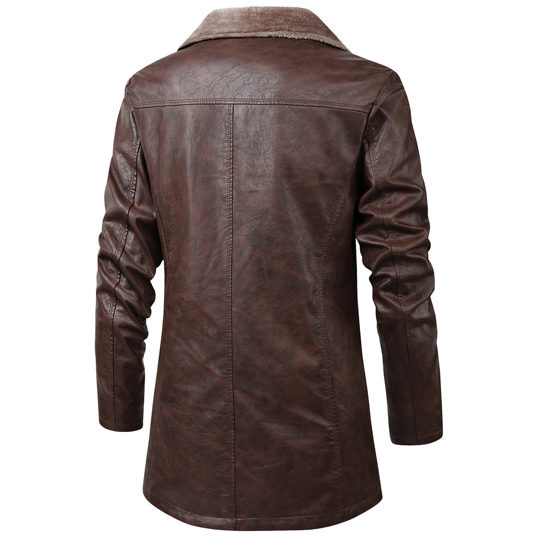 Herren Elegante Kunstlederjacke mit Fleece-Futter Echo Archiv