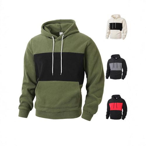 Herren Fleece Kapuzenpullover mit kontrastierenden Farbstreifen Echoarchiv