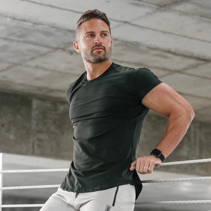 Herren Slim-Fit T-Shirt aus atmungsaktivem Baumwollmix Echoarchiv