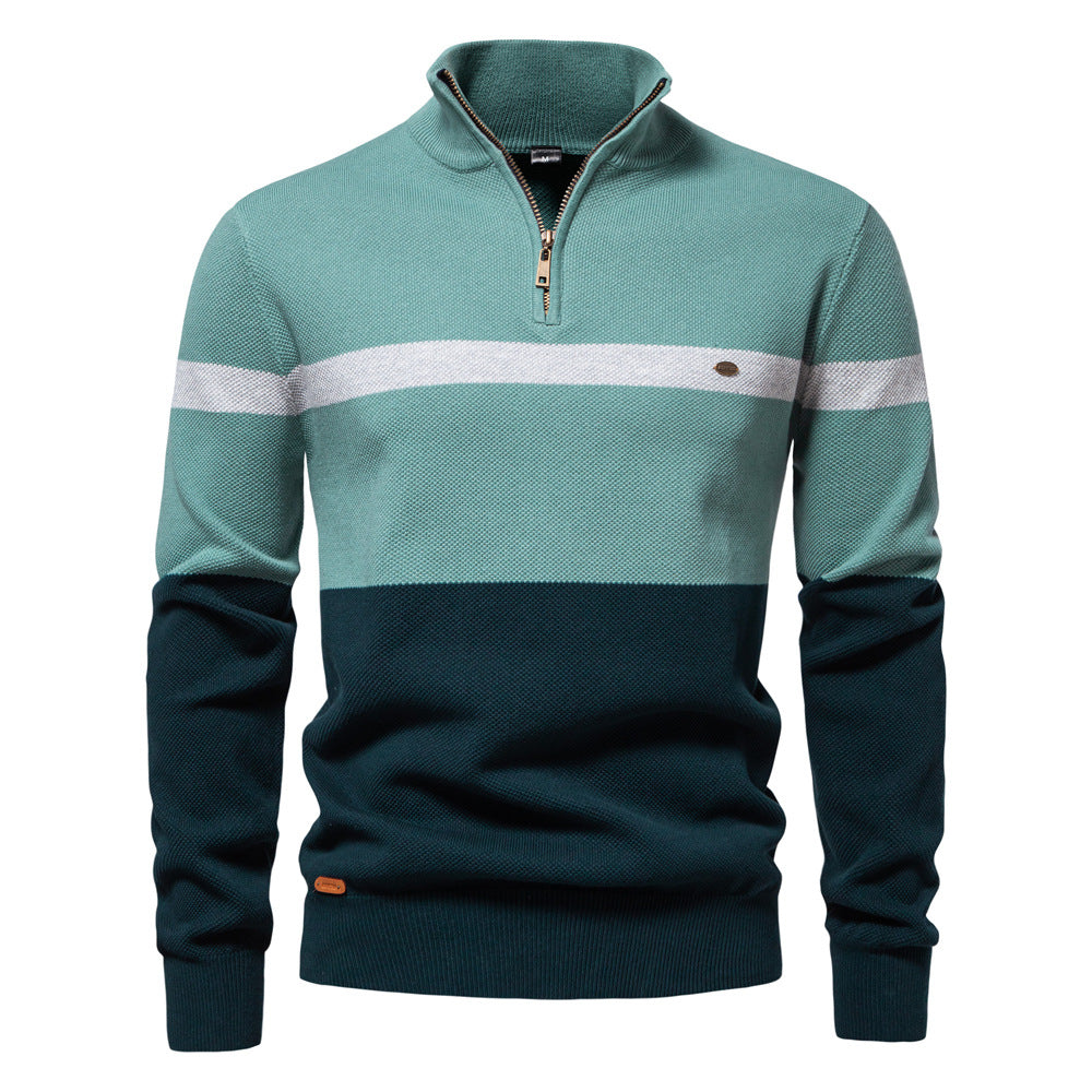 Herren Pullover mit Stehkragen und Zipper Echoarchiv