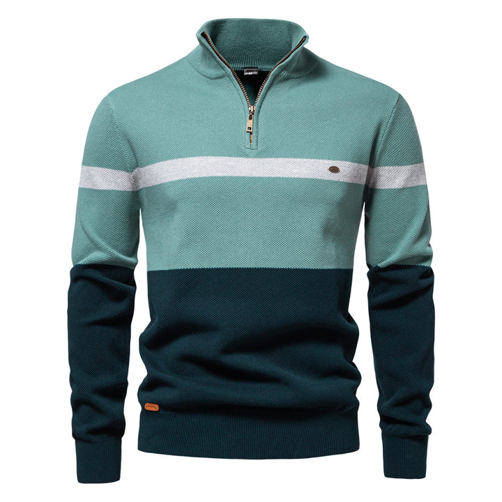 Herren Pullover mit Stehkragen und Zipper Echoarchiv