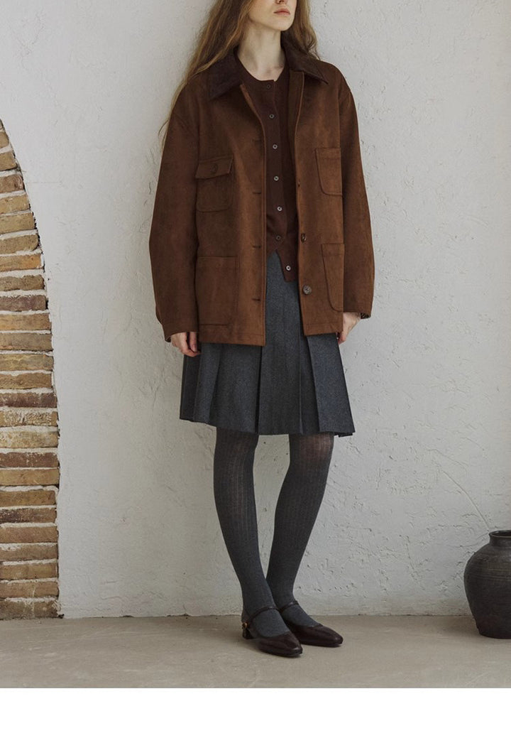 Damen Elegante Wildlederjacke Echoarchiv