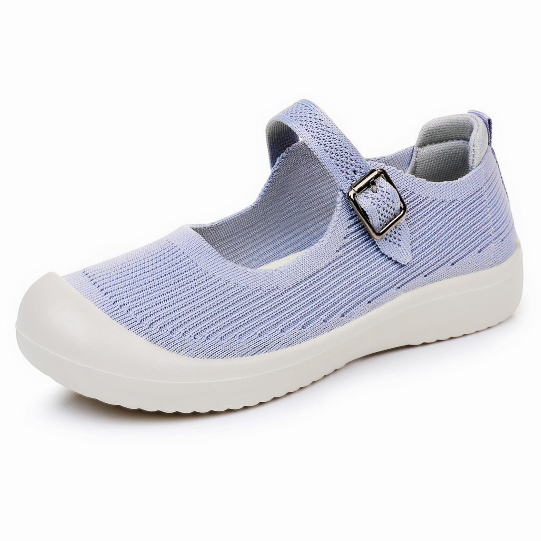 Damen nan gestrickter Mary-Jane Komfortschuh mit verstellbarem Riemen, atmungsaktivem Strickobermaterial und stoßdämpfender Leichtlaufsohle Echo Archiv