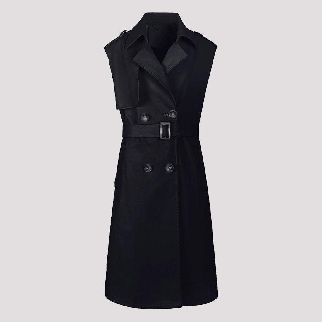 Damen Modischer Trenchcoat ohne Ärmel – Montévia