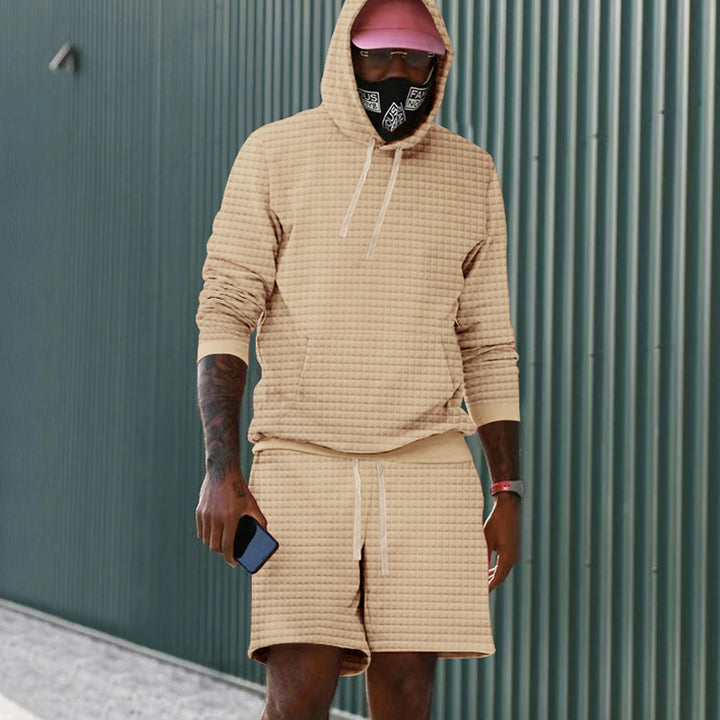 Herren lässiger Kapuzenpullover und Shorts Set aus atmungsaktivem Material Echoarchiv