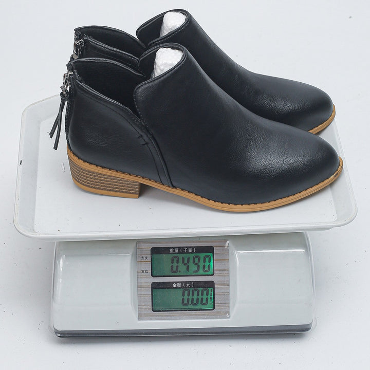 Damen Ankle-Boots mit hinterem Reißverschluss, schlanker Spitze und niedrigem Blockabsatz Echo Archiv