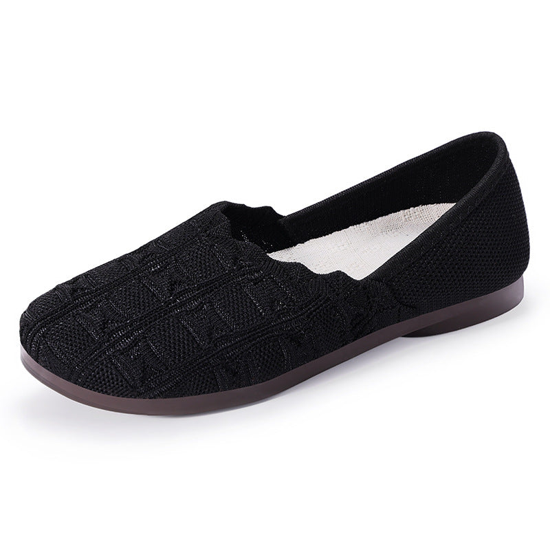Damen nan gestrickter Komfort-Ballerina-Slipper mit elastischem Einstieg, geformter Polstersohle und rutschfester Flexlaufsohle Echo Archiv