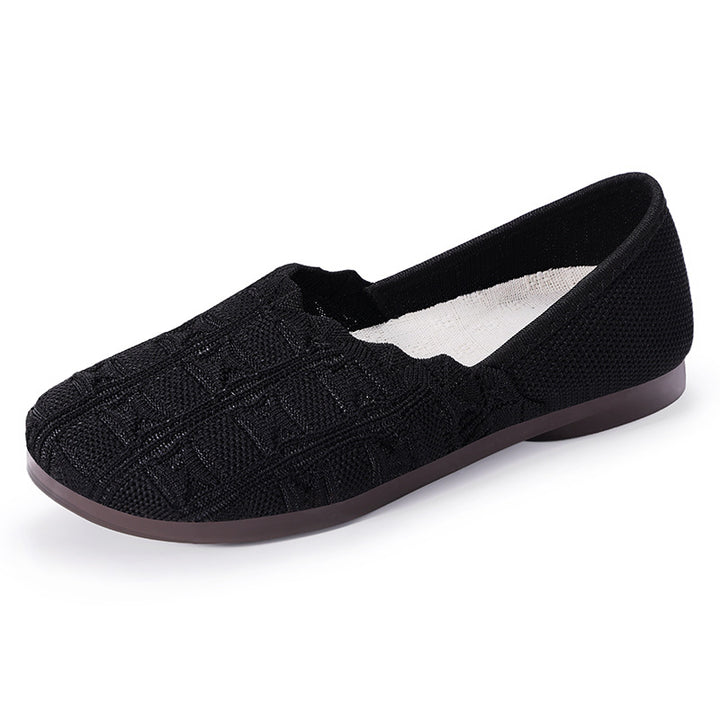 Damen nan gestrickter Komfort-Ballerina-Slipper mit elastischem Einstieg, geformter Polstersohle und rutschfester Flexlaufsohle Echo Archiv