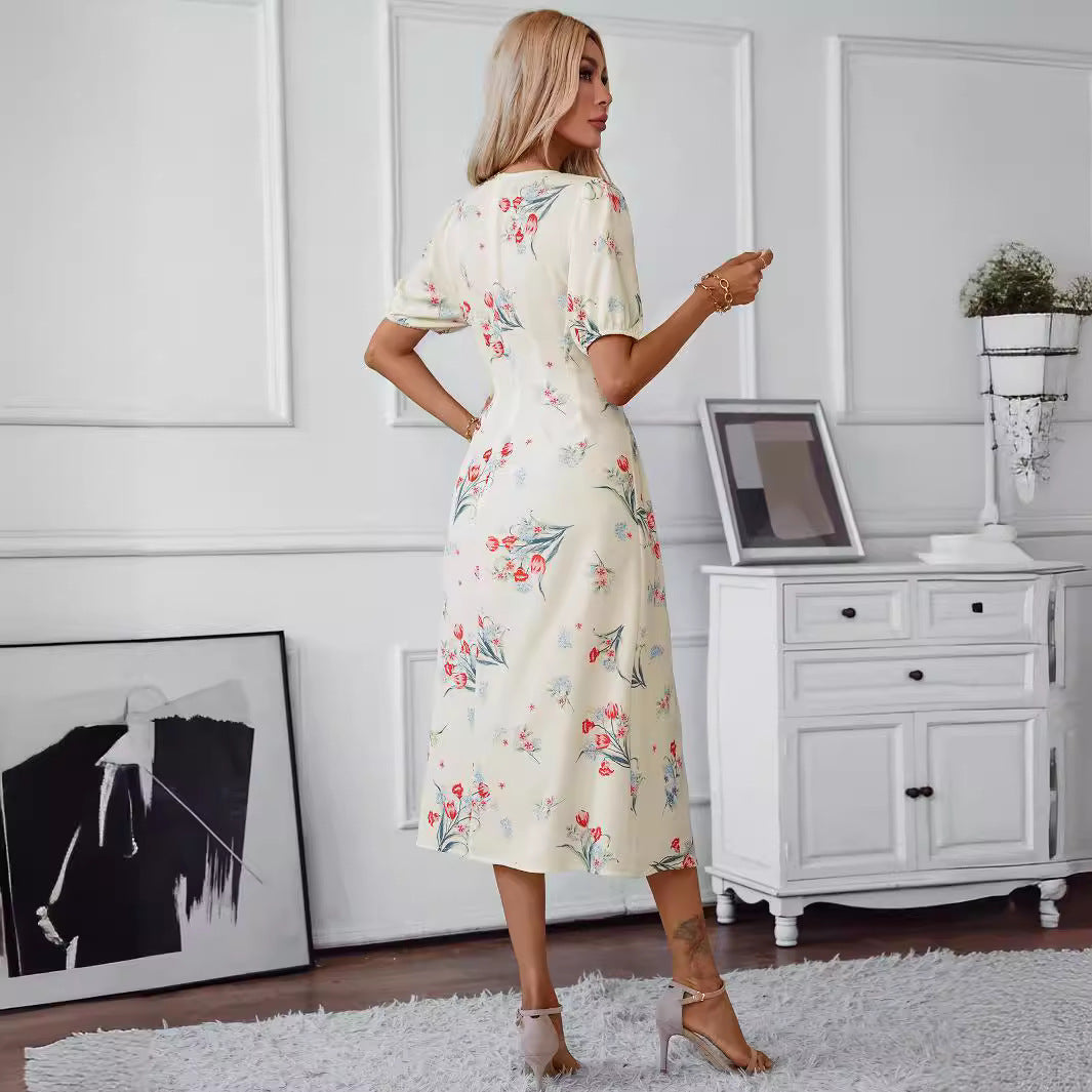 Damen Midi-Kleid mit floralen Akzenten Echo Archiv