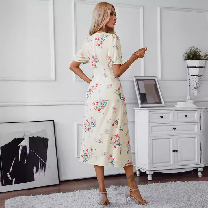 Damen Midi-Kleid mit floralen Akzenten Echo Archiv