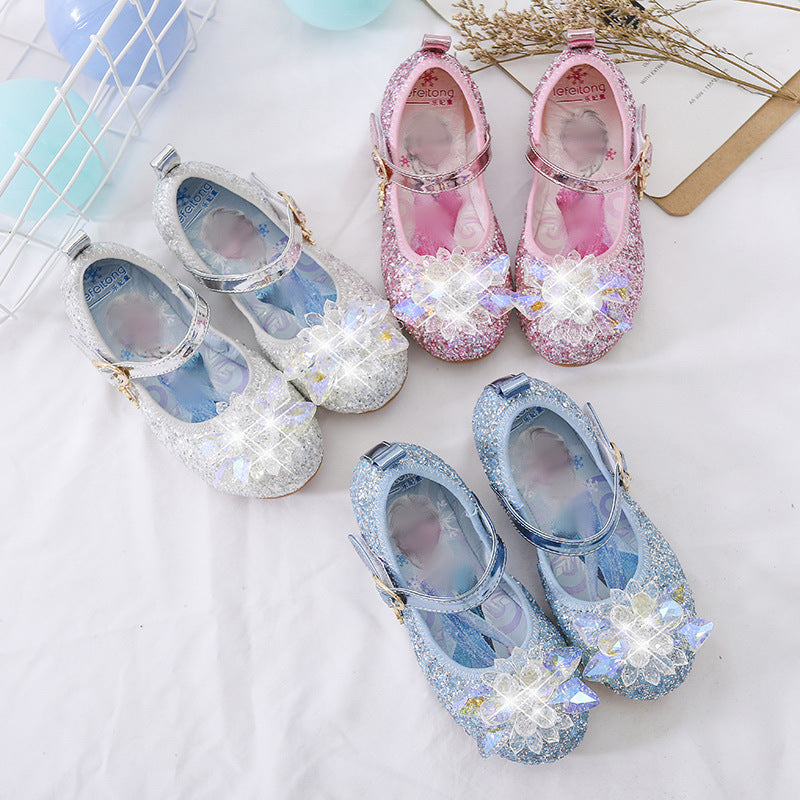 Mädchen Glitzernde Ballerina-Sandalen mit Blumenapplikationen Echo Archiv