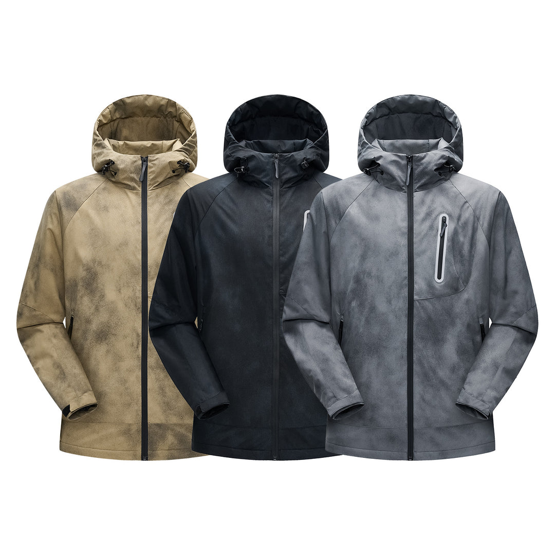 Herren Technische Regenjacke mit Kapuze wasserdichter Shell und reflektierender Brusttasche Echo Archiv