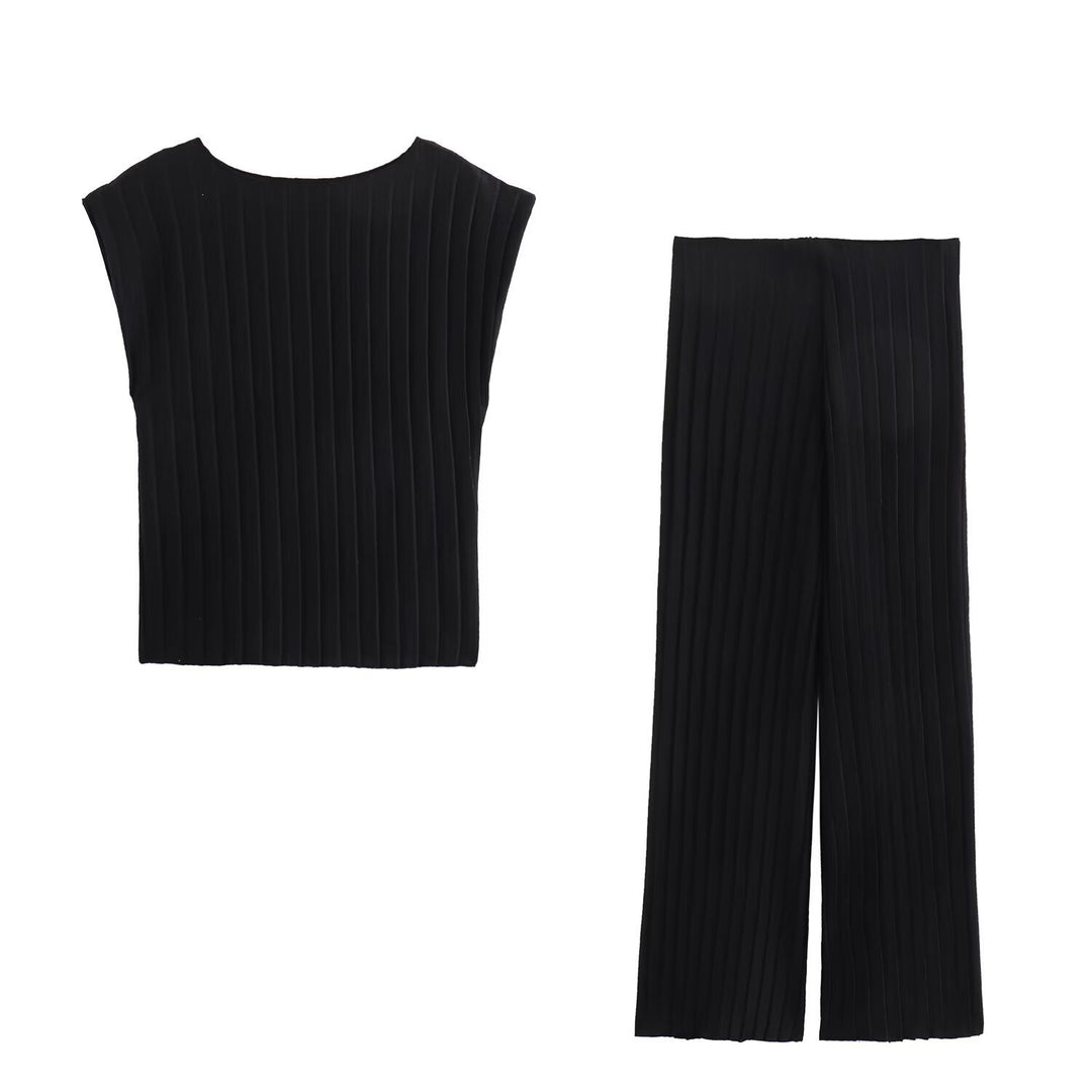 Damen Plissierte Hochwasserhose Echo Archiv
