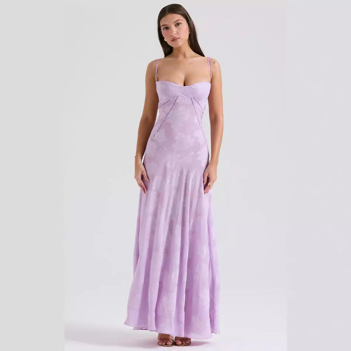Damen Elegantes Maxikleid mit floralem Häkelmuster und raffiniertem Schnitt Echo Archiv