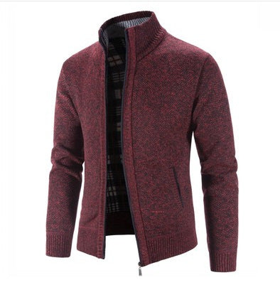 Herren lässige Strickjacke mit hohem Kragen und praktischem Reißverschluss Echoarchiv