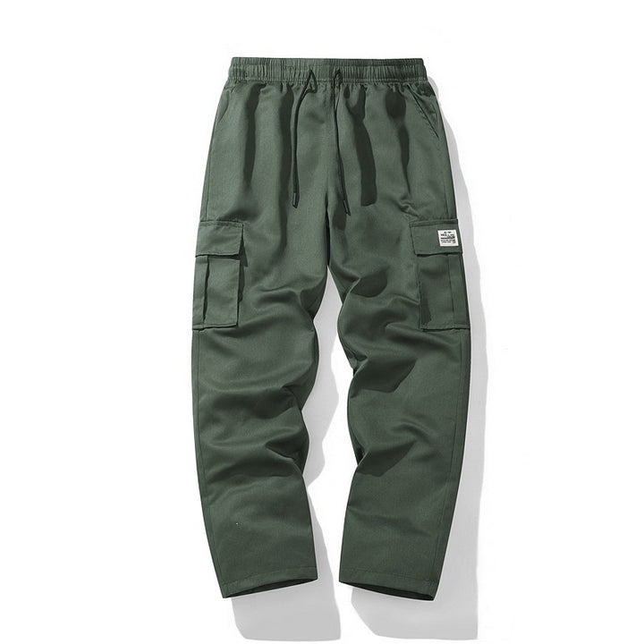 Herren Lässige Cargo-Jogginghose mit elastischem Tunnelzugbund, Mehrfachtaschen & tapered Bein Echo Archiv