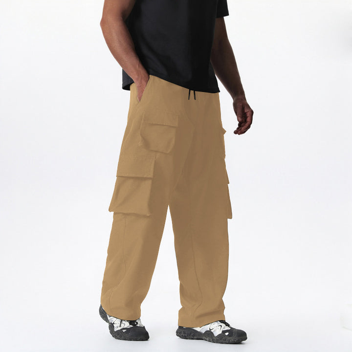 Herren Baggy-Cargohose im Multi-Taschen Utility-Style mit Kordelbund Echo Archiv