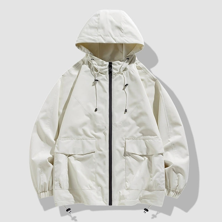 Herren Oversize Utility-Softshelljacke mit Kapuze, aufgesetzten Taschen & verstellbarem Saum Echo Archiv