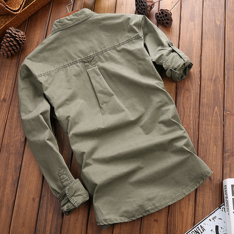 Herren Robust geschnittenes Canvas-Übergangshemd mit Pattentaschen und Utility-Details Echo Archiv