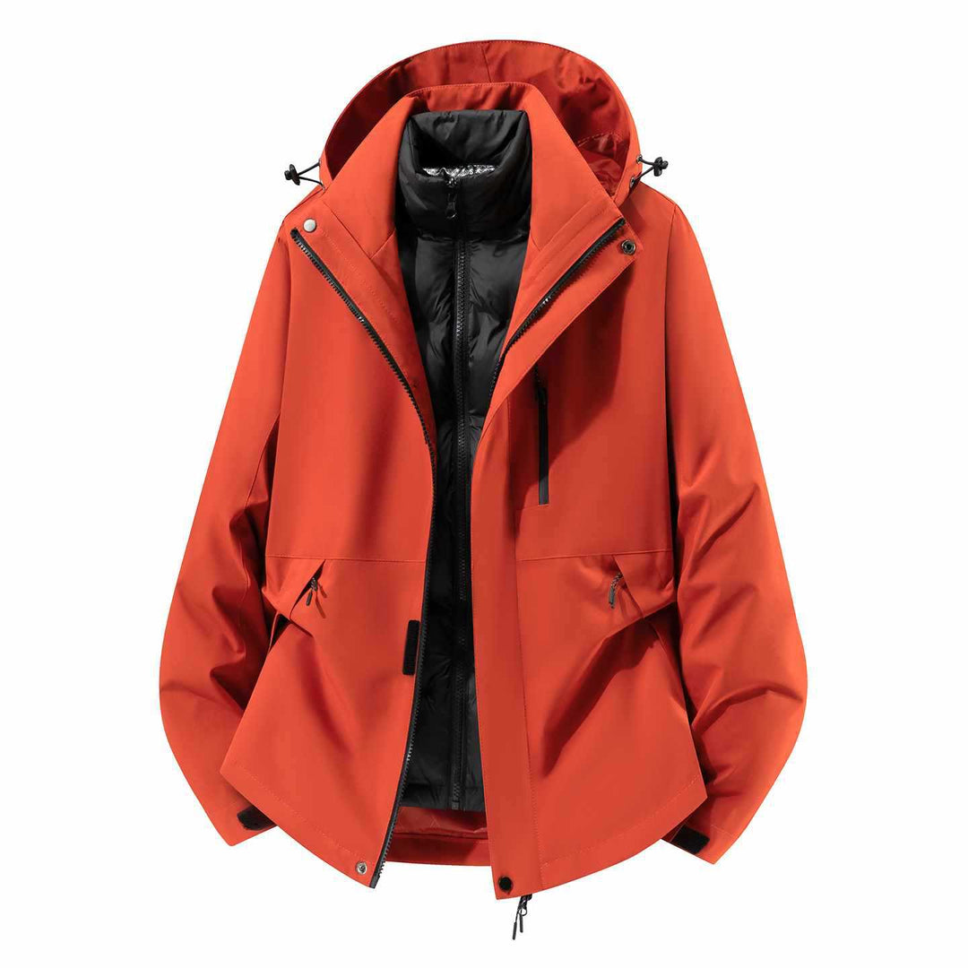 Herren Wasserfeste dreiteilige Winterjacke mit abnehmbarer Daunen-Innenjacke und Kapuze Echo Archiv