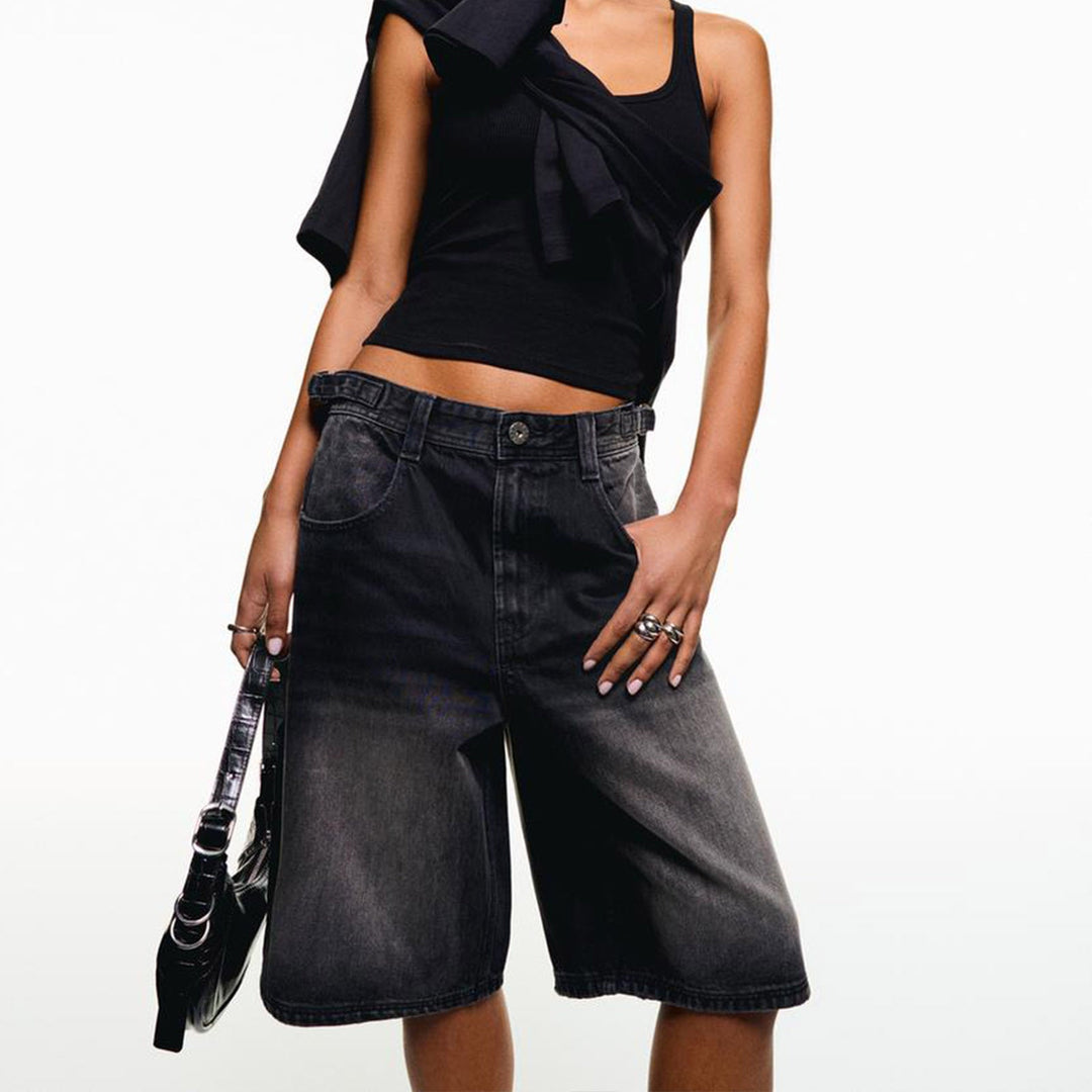 Damen Hochgeschnittene Denim-Shorts im modernen Stil Echoarchiv