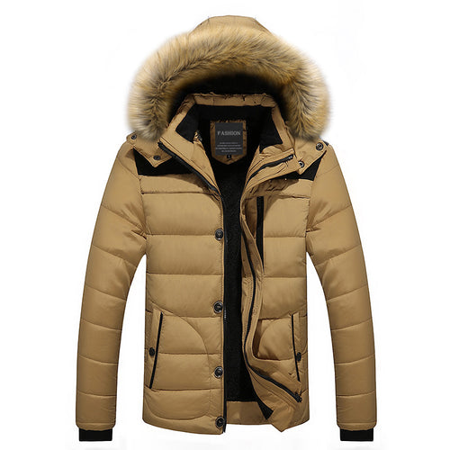 Herren thermisch gesteppter City-Parka mit wattierter Innenschicht und abnehmbarer Kunstfellkapuze Echo Archiv